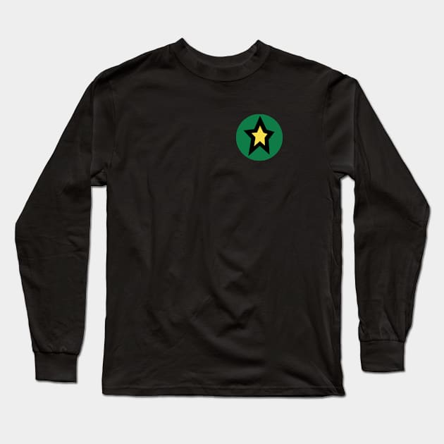 Small Yellow Star Green Circle Graphic Long Sleeve T-Shirt by ellenhenryart